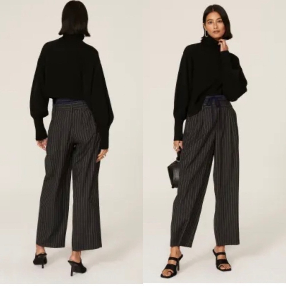 MARISSA WEBB High Low Knit Turtleneck Sweater Black Sz M